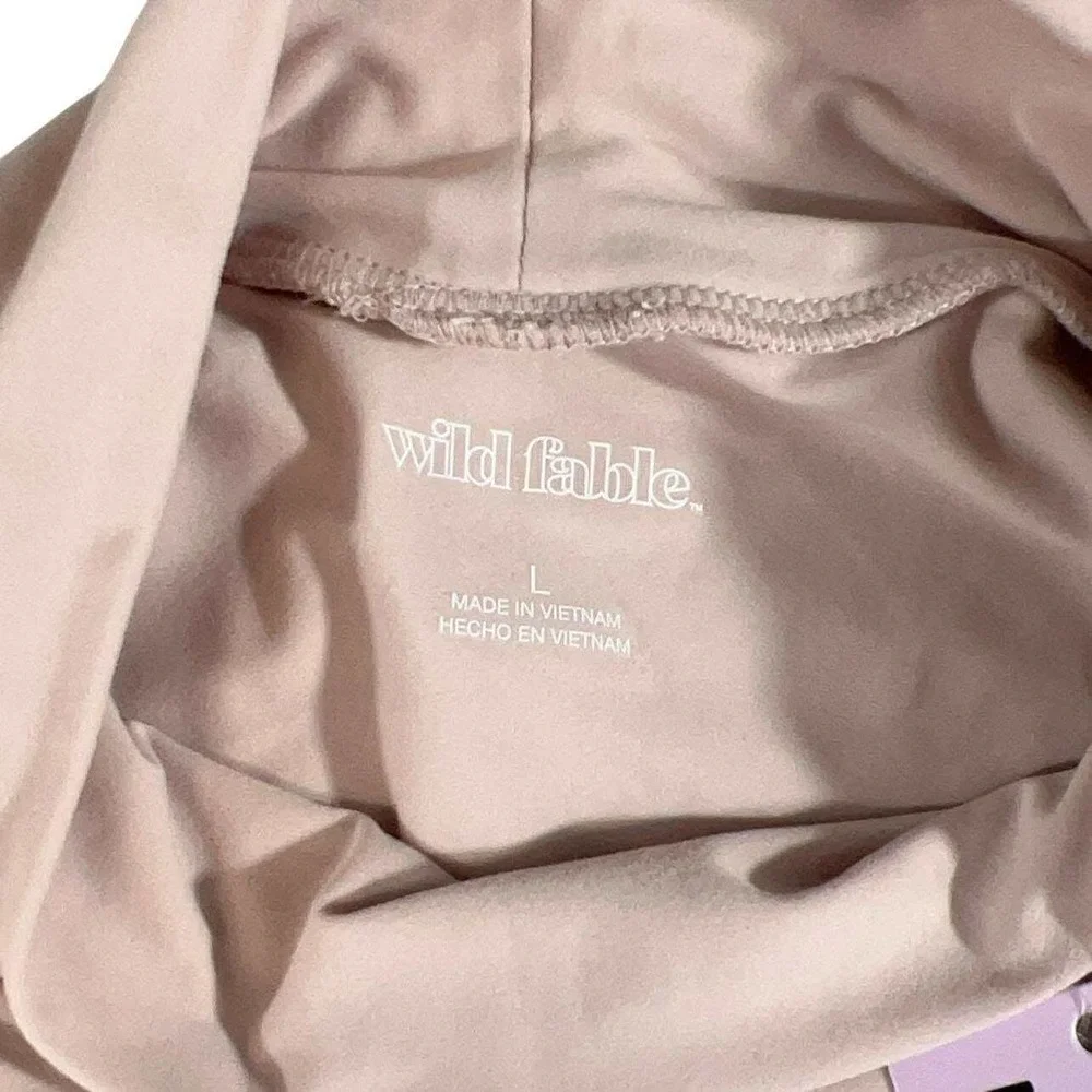 Wild Fable Womens Long Sleeve Turtleneck Top Blouse Tan light pink‎ large NEW